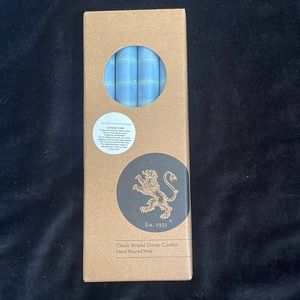 Anthropologie Striped Taper Candles. Color:Greenish/Blue,Blue,Coral